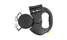 Brez zapletanja – dvojni samonavijalni povodec za pse z LED lučko – 3 m dvojni povodec za dva psa