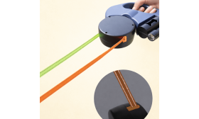 Brez zapletanja – dvojni samonavijalni povodec za pse z LED lučko – 3 m dvojni povodec za dva psa